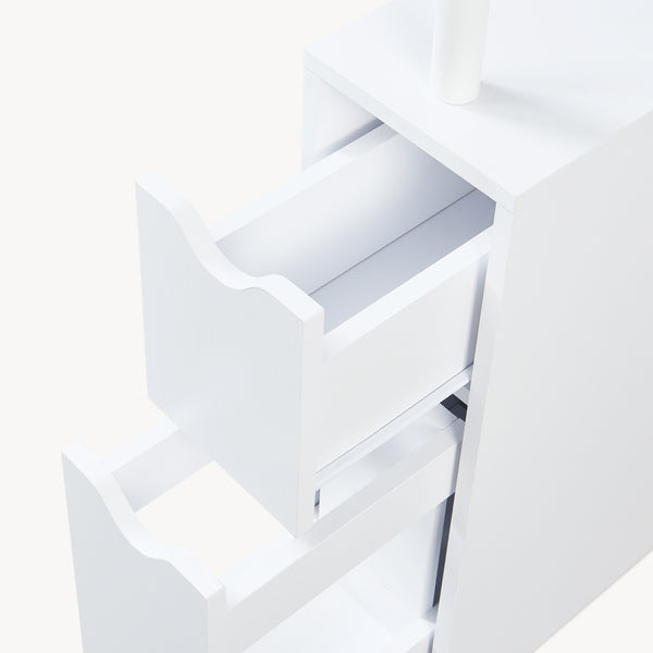 Regał niszowy z wysuwem na rolkach Fadeskimma 113x19x45 cm Biały [en.casa]