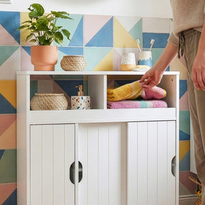 Szafka pomocnicza na kółkach Fadeskimma 72x70x20 cm Biała [en.casa]