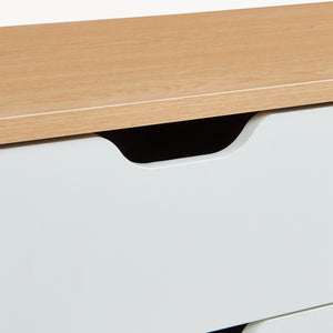 Szafka RTV Bordkak 140x30x45 cm dąb optyczny/biały [en.casa]