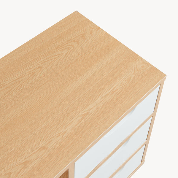 Stolik nocny Bordkak 55x48x30 cm dąb optyka/biały [en.casa]