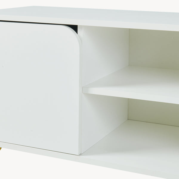 Szafka RTV Reyri 120x39x52 cm Biała/Złota [en.casa]