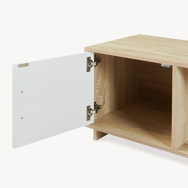 Stolik kawowy Kenta 80x45x40 cm Sonoma-dąb/ biały [en.casa]