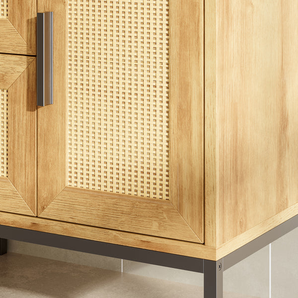 Szafka pod umywalkę Marhasa 60x60x40 cm dąb optyka/czarny [en.casa]