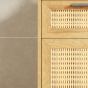 Szafka łazienkowa Marhasa 92x40x30 cm dąb optyczny/czarny [en.casa]