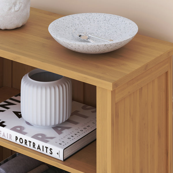 Szafka boczna Rirg 92x50x25 cm bambus naturalny [en.casa]