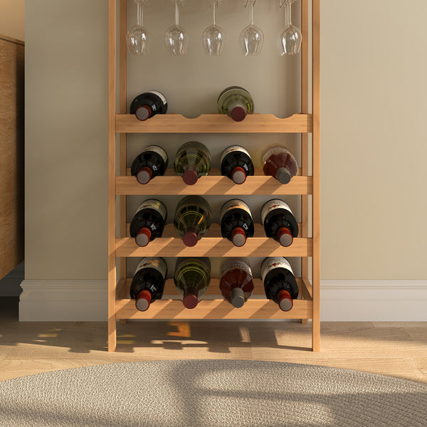 Regał na wino Fillby 100x47x29 cm bambus naturalny [en.casa]