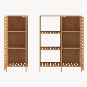 Szafka boczna Hakseri 2-częściowa 87x99x33 cm bambus naturalny [en.casa]