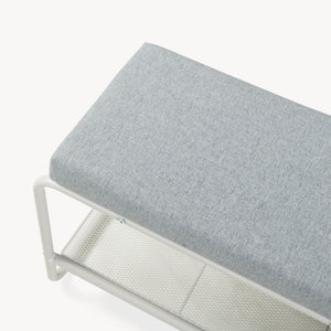 Ławka na buty z taboretem dziecięcym Jässaatka stal 100x32x46 cm szary [en.casa]