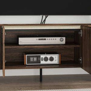 Szafka RTV Trorlon 160x40x55 cm w optyce orzecha/trawertynu [en.casa]