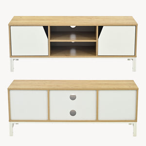 Szafka RTV Kerrköndam 120x40x46 cm dąb dekor/biały [en.casa]