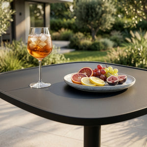 Stół bistro na zewnątrz Foggia 75x70x70 cm stal antracytowa [casa.pro]