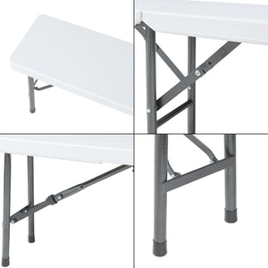 Zestaw ławka składana Ljusnarsberg 2-częściowy Biały [en.casa]