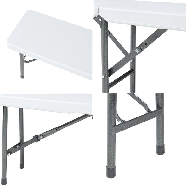 Zestaw ławka składana Ljusnarsberg 2-częściowy Biały [en.casa]