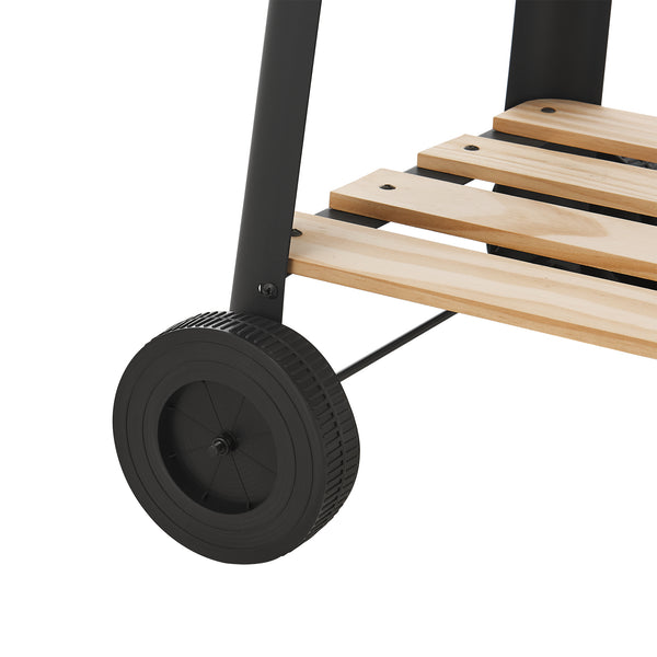 Wózek do grilla Ari 78x86x30cm czarny/drewno [casa.pro]
