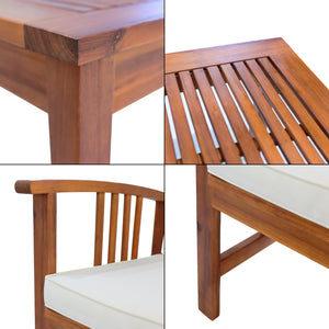 Zestaw mebli ogrodowych Brissogne 4 szt. drewno akacjowe z certyfikatem FSC® [en.casa]