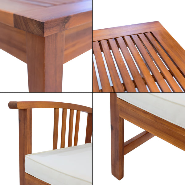 Zestaw mebli ogrodowych Brissogne 4 szt. drewno akacjowe z certyfikatem FSC® [en.casa]