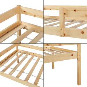 Sonkajärvi podwójne łóżko dziecięce z materacem 90x200cm natura [en.casa]