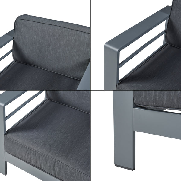 3-częściowy aluminiowy zestaw mebli ogrodowych Avise [casa.pro]