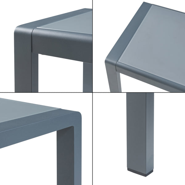 Zestaw foteli zewnętrznych ze stolikiem Avise 3-częściowy aluminium [casa.pro]