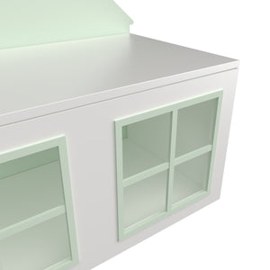 Pudełko na zabawki Vipsali 56x60x33 cm miętowy zielony/biały [en.casa]