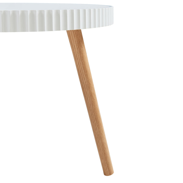 Stolik boczny Bongard Ø50x45 cm biały [en.casa]