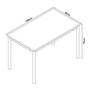 Zestaw jadalniany Lindesberg 5-częściowy ciemnoszary [en.casa]