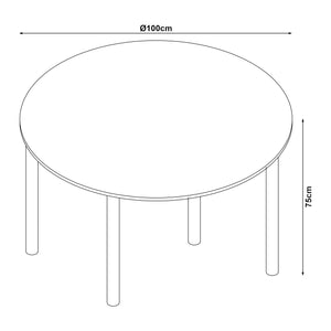 Zestaw jadalniany Lindesberg 5-częściowy okrągły szary/jasnobrązowy [en.casa]