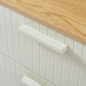 Komoda Ferrersp z 3 szufladami 70x60x40 cm dąb optyka/piaskowy kolor [en.casa]