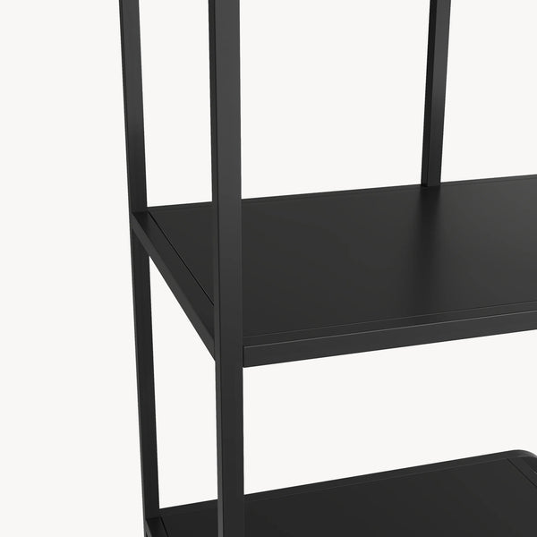 Regał na książki Færder stal 145x76x33 cm czarny [en.casa]