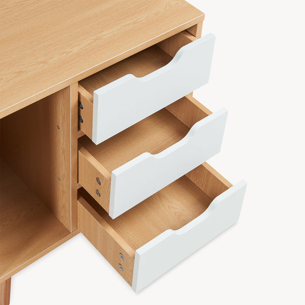 Stolik nocny Bordkak 55x48x30 cm dąb optyka/biały [en.casa]