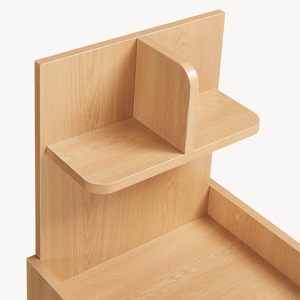 Stolik nocny Bordkak z półką 75x35x30 cm dąb optyczny/biały [en.casa]