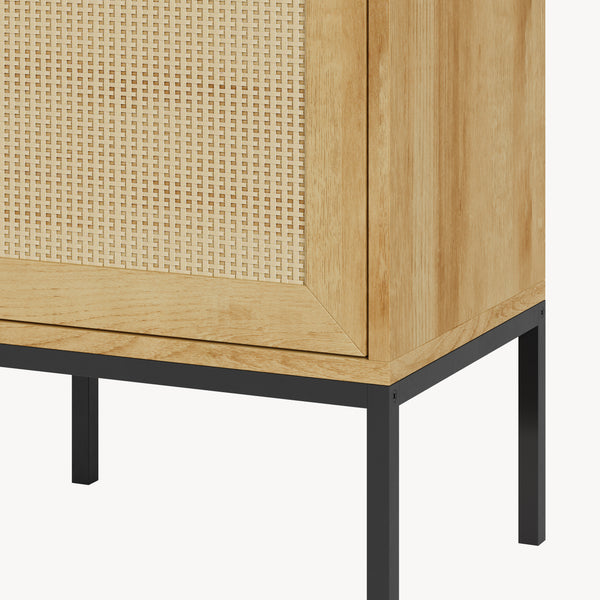 Szafka łazienkowa Marhasa 92x40x30 cm dąb optyczny/czarny [en.casa]