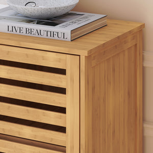 Szafka boczna Hakseri 2-częściowa 87x99x33 cm bambus naturalny [en.casa]