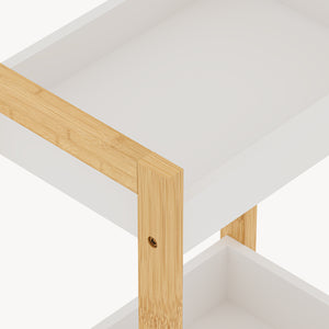 Regał łazienkowy Anun z 3 półkami 75x28x20 cm bambus naturalny/biały [en.casa]