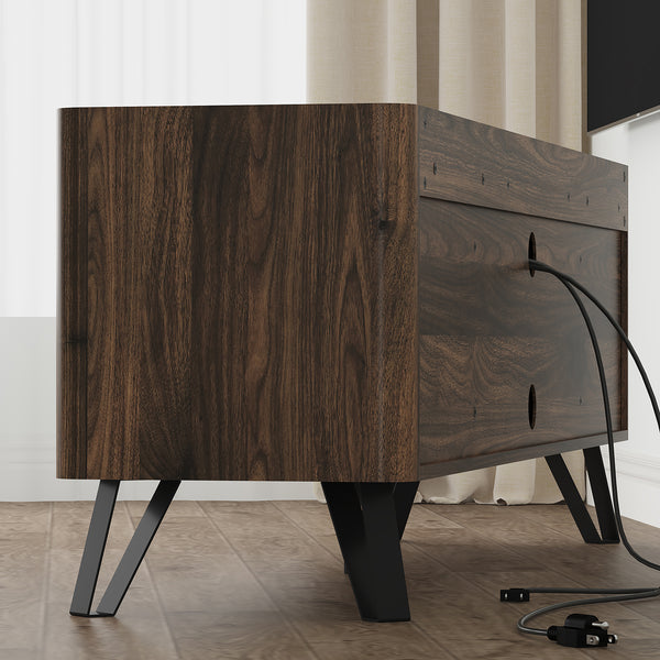 Szafka RTV Trorlon 160x40x55 cm w optyce orzecha/trawertynu [en.casa]