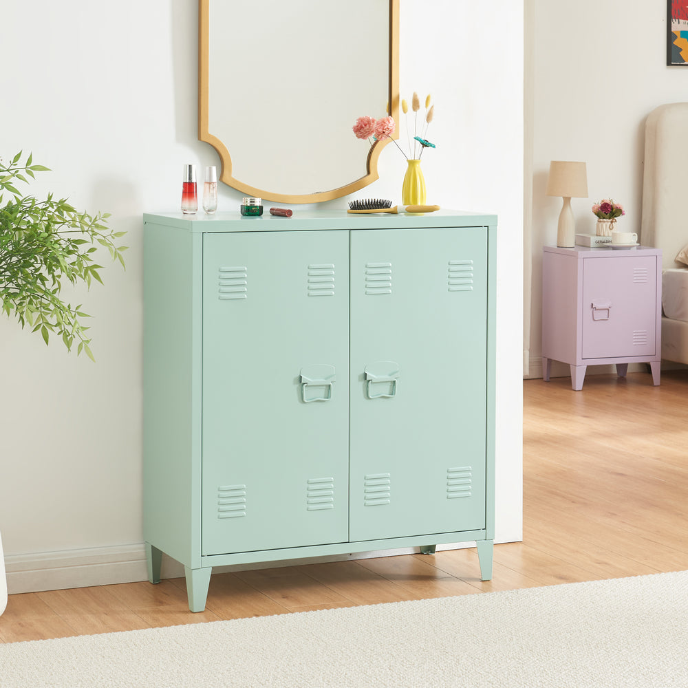 Metalowa szafka Oripää - 90x80x33cm - Pastelowa zieleń