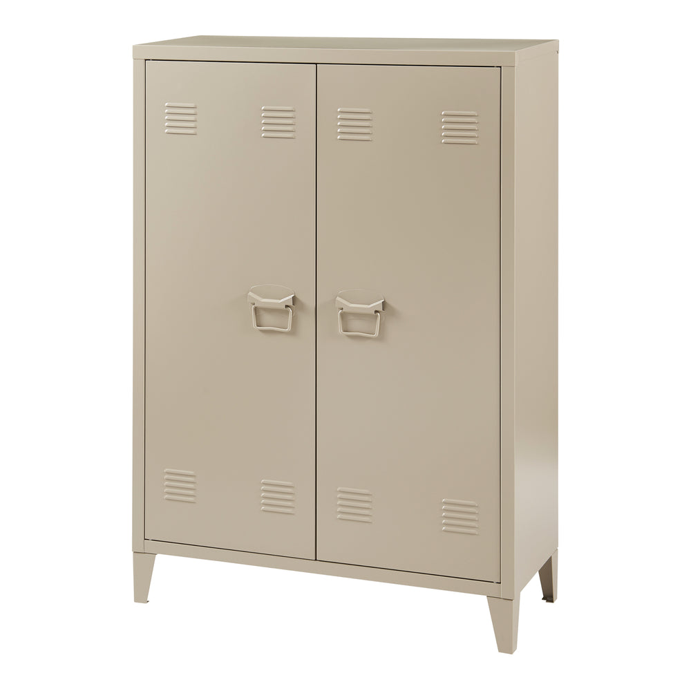 Metalowa szafka Oripää 110x75x33 cm kolor camel [en.casa]