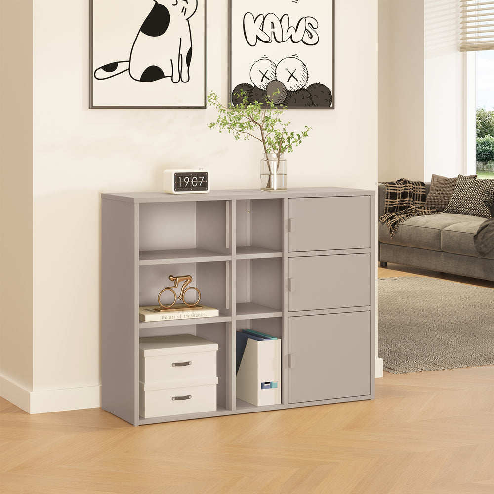 Szafa na akta Kliri stalowa 100x32x81 cm ciepły szary [en.casa]
