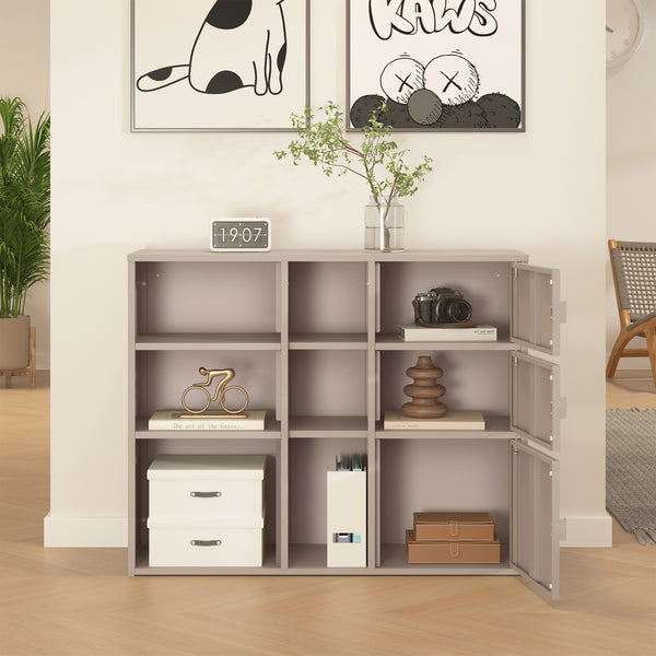 Szafa na akta Kliri stalowa 100x32x81 cm ciepły szary [en.casa]