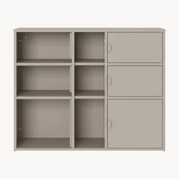 Szafa na akta Kliri stalowa 100x32x81 cm ciepły szary [en.casa]