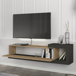 Szafka pod TV Luhanka 150x29,5x38,5cm dąb w różnych kolorach [en.casa]