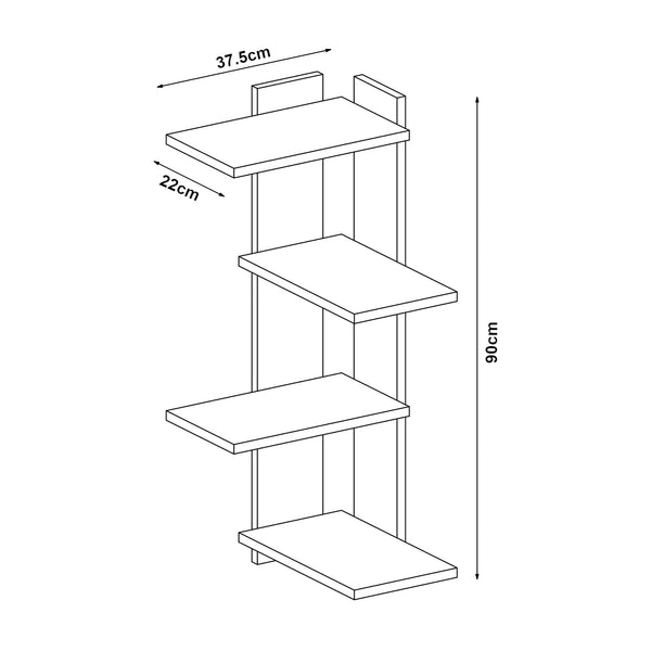Półka ścienna Hasvik 39,5x39,5x90 cm [en.casa]