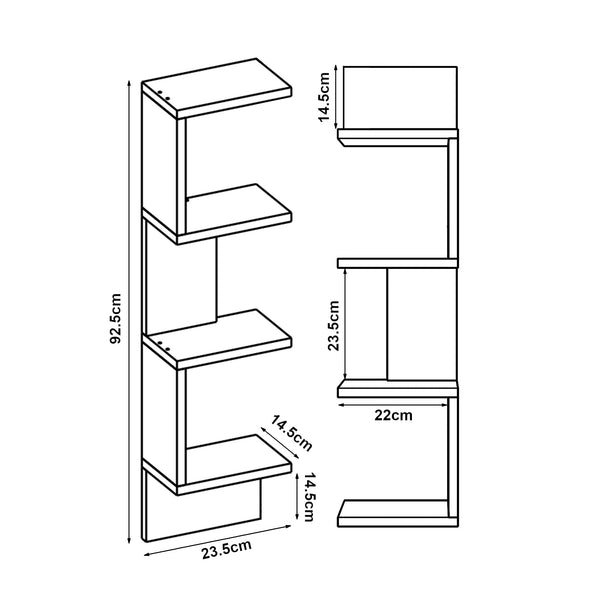 Półka ścienna Omn zestaw 2 93x24x15 cm [en.casa]