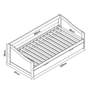Łóżko tandemowe 90x200 cm ze stelażem listwowym [en.casa]