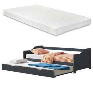 Łóżko tandemowe 90x200 cm z 2 materacami en.casa