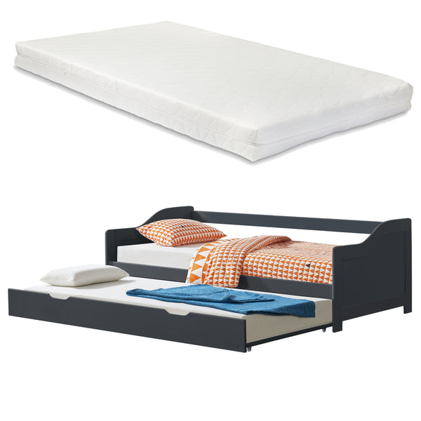 Łóżko tandemowe 90x200 cm z 2 materacami en.casa