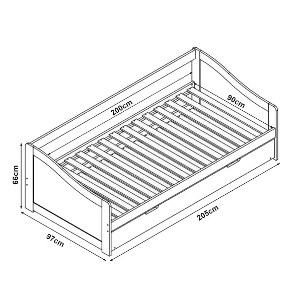 Łóżko tandemowe 90x200 cm z 2 materacami en.casa