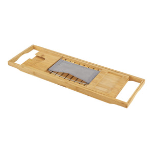 Półka na wannę Orivesi bambusowa, wysuwana 70 - 105,5 cm [en.casa]