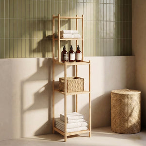 Regał łazienkowy Anun 128x30x30 cm bambus naturalny [en.casa]