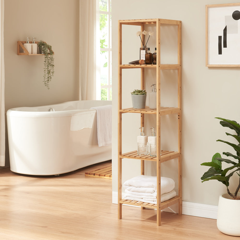 Standregal Lierne Bambus Natur [en.casa] - premiumXL